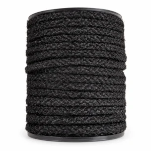 carrete de cuerda trenzada negra
