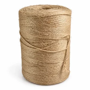 carrete de yute natural sobre blanco