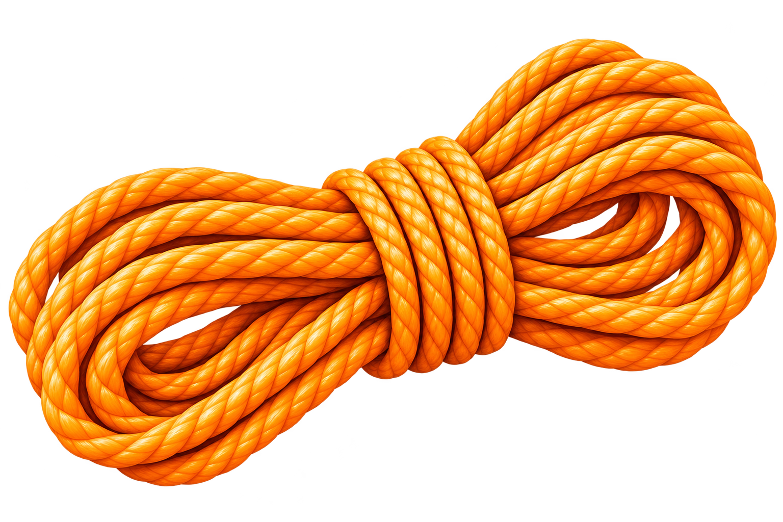 Inicio haz de cuerda naranja trenzada