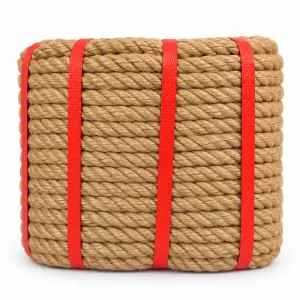 paquete de cuerda de yute con bandas rojas
