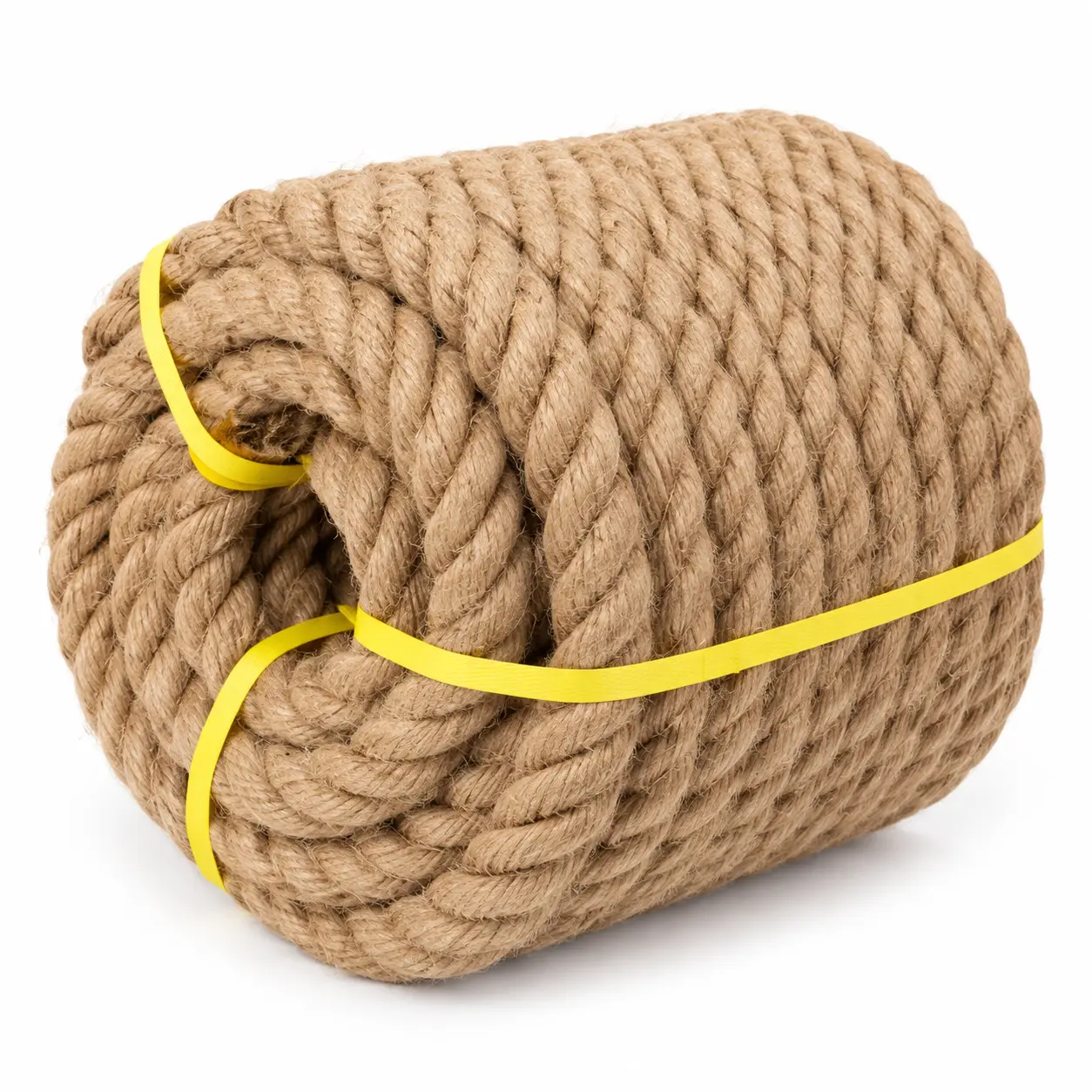 rollo de cuerda de yute con cinchas amarillas rollo de cuerda de yute con cinchas amarillas